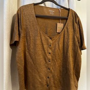 Boden scoop neck linen t-shirt